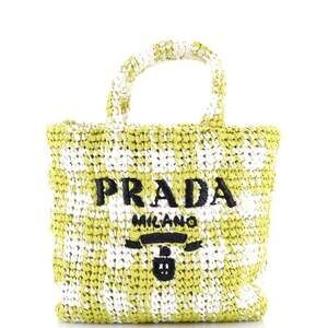 Prada Logo Tote Raffia Small #204319P11B